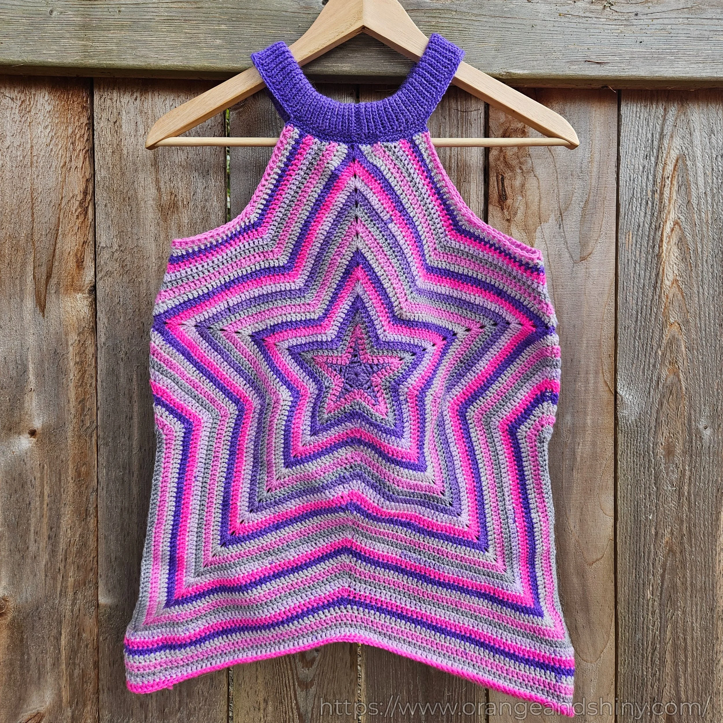 Star NOT A Halter Crop Top — Orange & Shiny